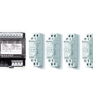 Four-channel relay set for double pole switching