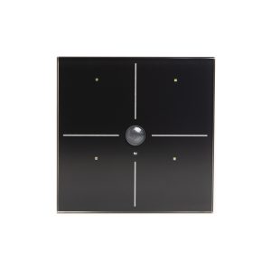 Glass Panel control module with 4 touch keys and built-in motion and twilight sensor (Black Edition)