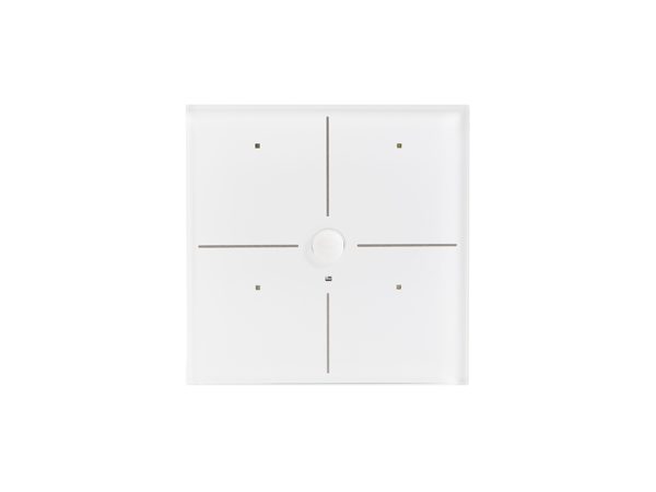 Glass Panel control module with 4 touch keys and built-in motion and twilight sensor (White Edition)