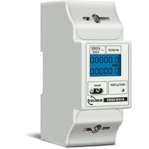 single phase energy meter for DIN rail mounting, 5 (80) A, connectable to VMB7IN